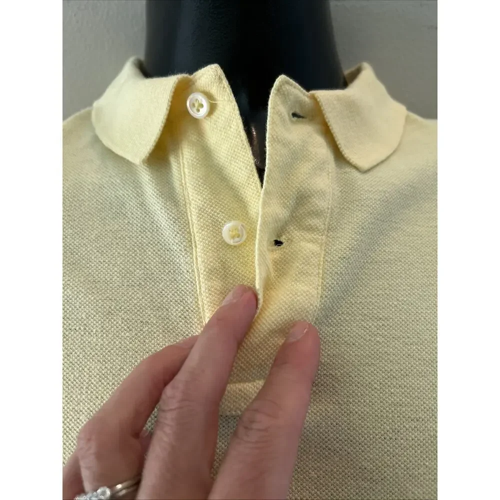 Polo Ralph Lauren Yellow Short Sleeve Shirt Medium Vintage USA Roughwear Mens